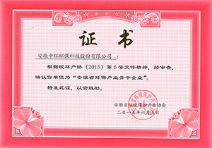 2015年安徽省环保产业骨干企业