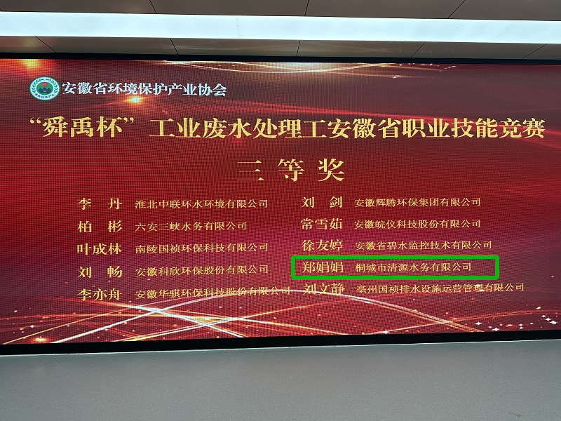 喜报！中环环保在安徽省职业技能竞赛中喜获佳绩